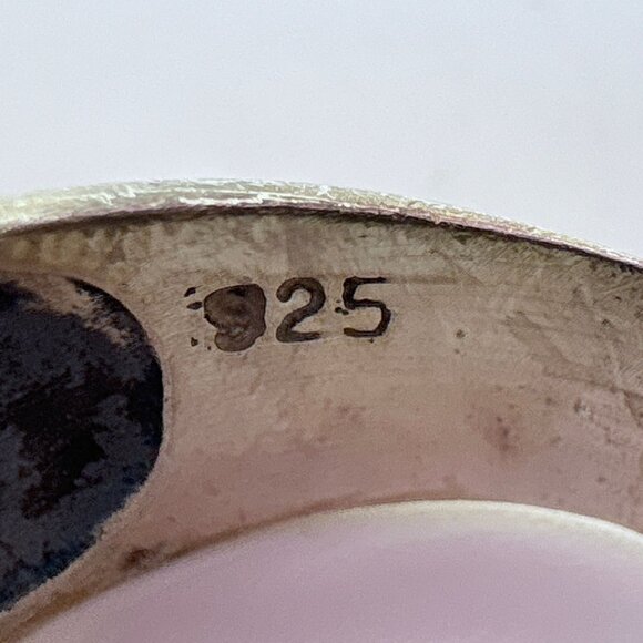 VTG Solid Sterling Silver 925 Scroll Design Tapered Band Ring Size 7.25 - Picture 6 of 9